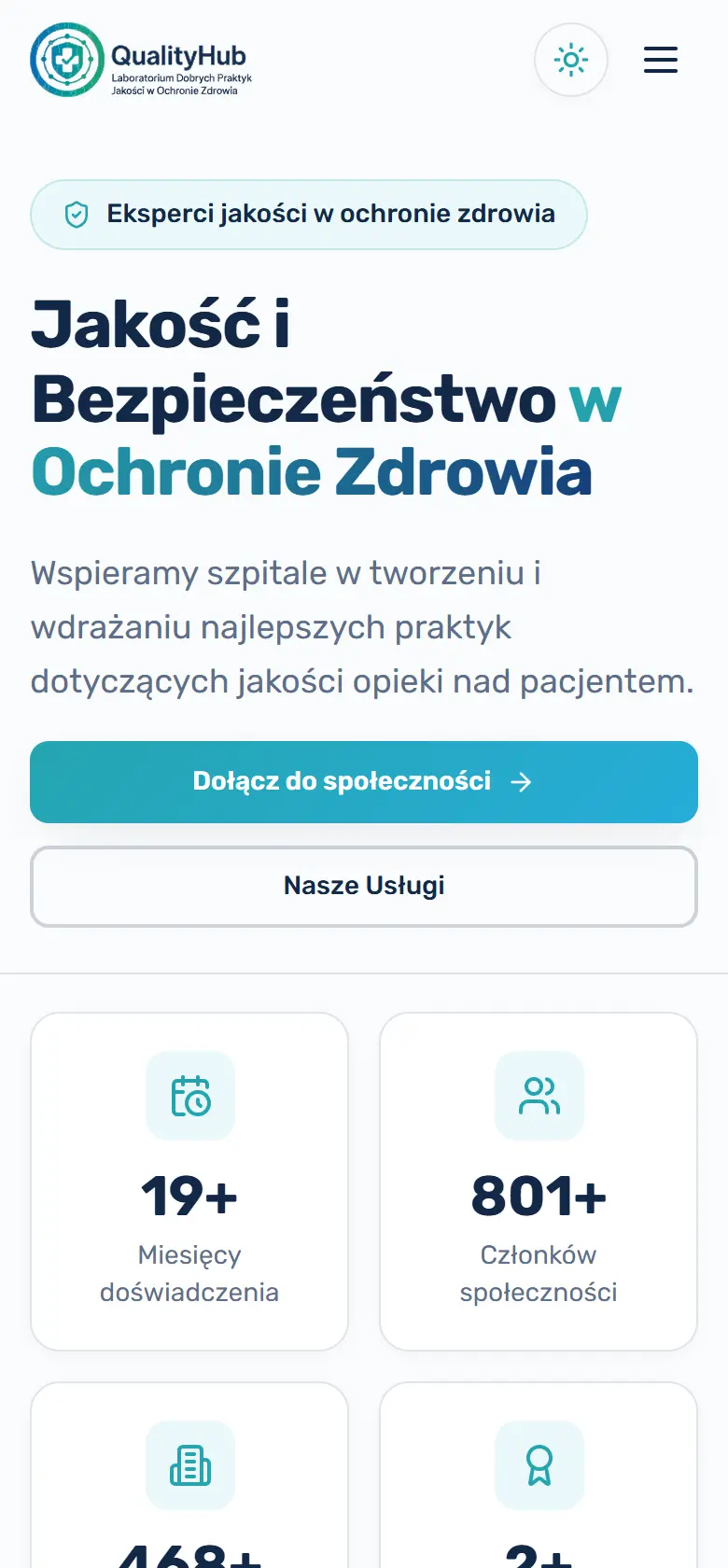 Zrzut ekranu platformy qhlab.pl – widok na telefonie